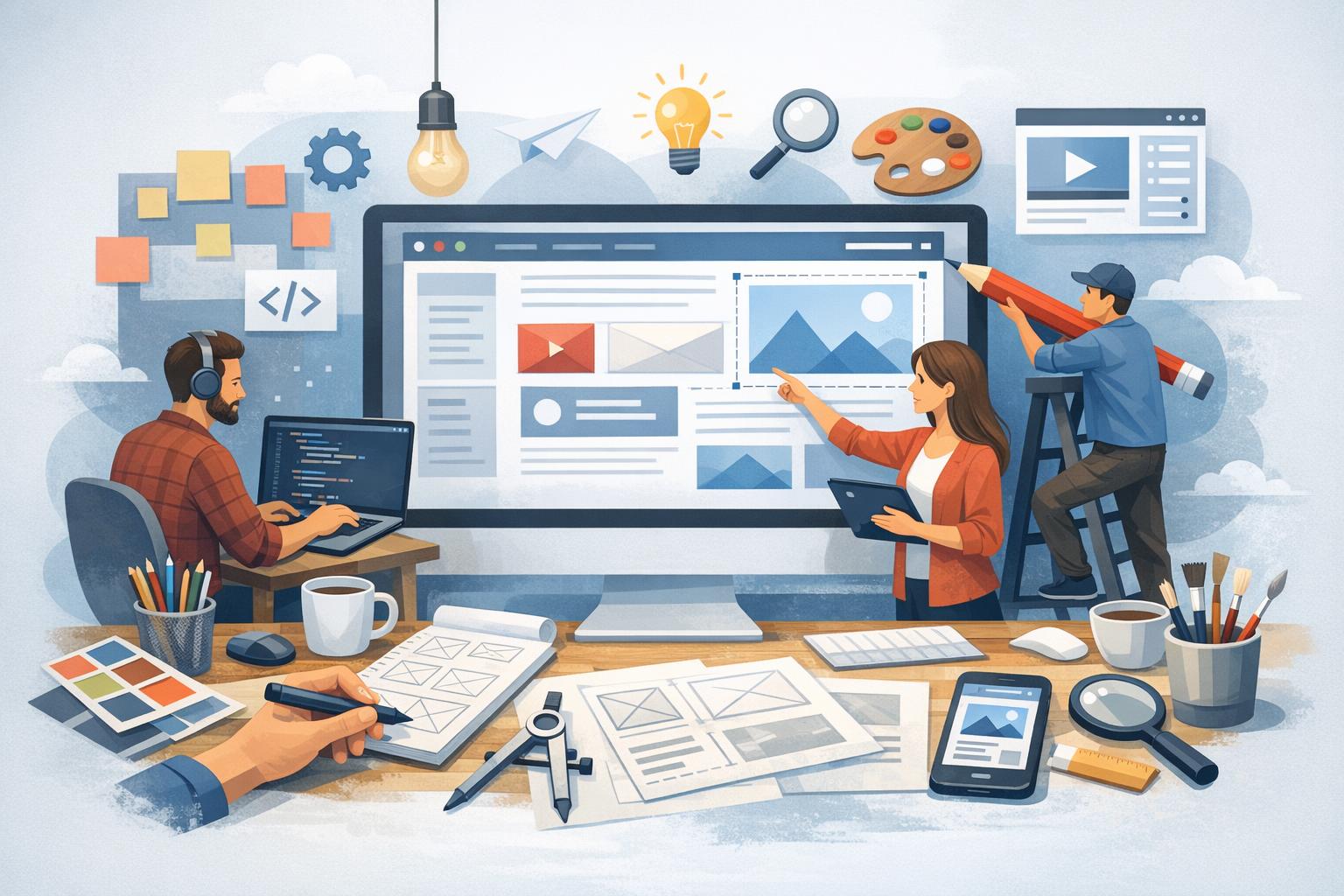 grafika procesu projektowania strony internetowej